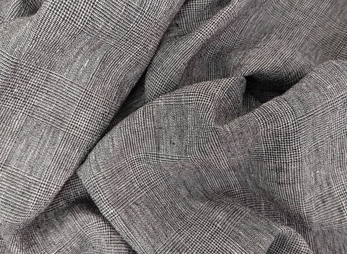 Sophisticated Threads: Linen Polyester Glen Plaid with Twisted Yarn 7121 7122 7611 - The Linen Lab - Beige