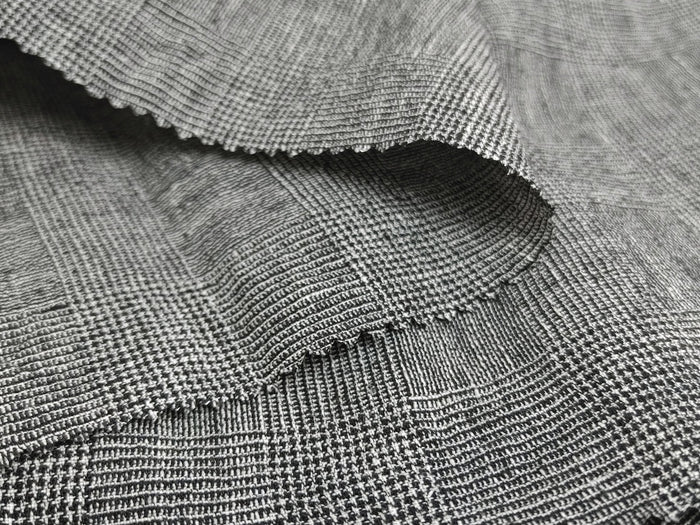 Sophisticated Threads: Linen Polyester Glen Plaid with Twisted Yarn 7121 7122 7611 - The Linen Lab - Beige