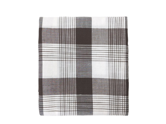 Space Dyed Ramie Cotton Brown Plaid Fabric (1627)