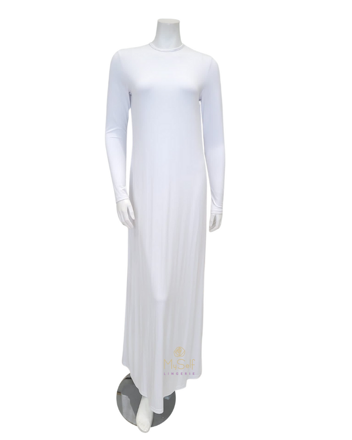 Sparrow S6028 White Long Sleeve 43" Shell Dress myselflingerie.com