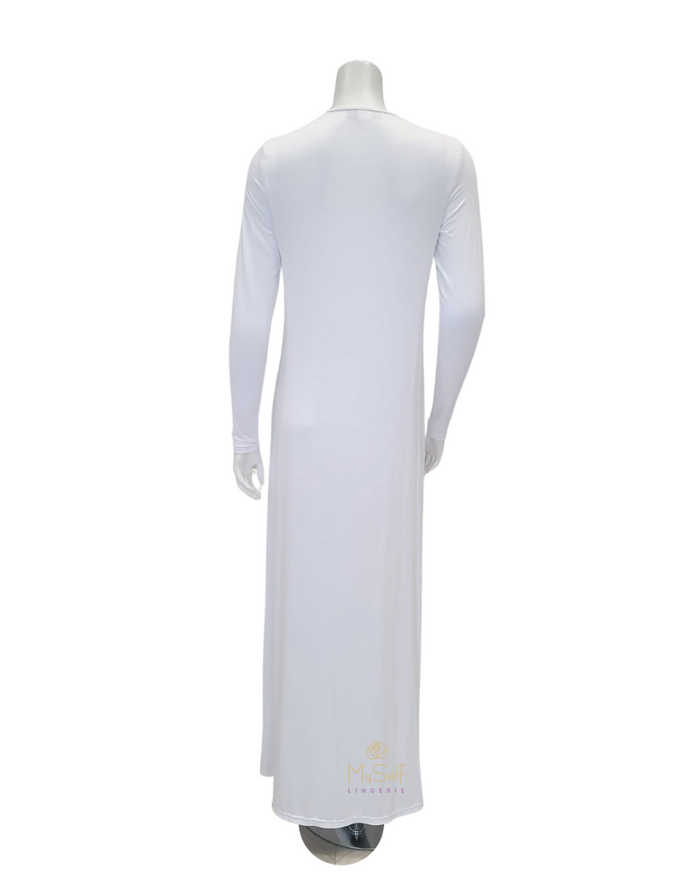 Sparrow S6028 White Long Sleeve 43" Shell Dress myselflingerie.com