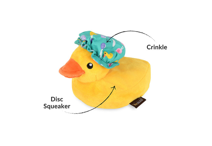 P.L.A.Y. Splish Splash Collection - Bubbles the Duck Toy features shown