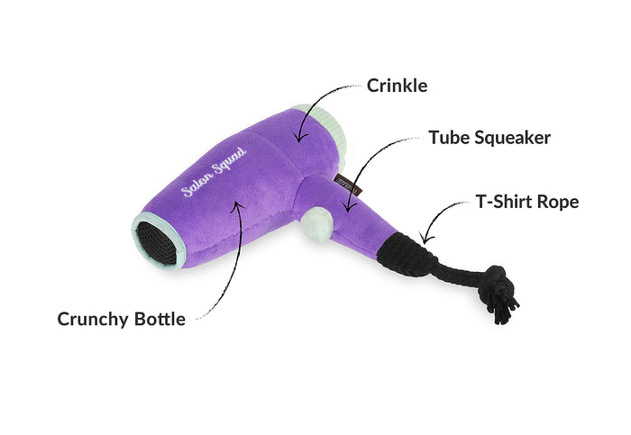 P.L.A.Y.'s Splish Splash Collection - Howlin' Hair Dryer Toy features shown