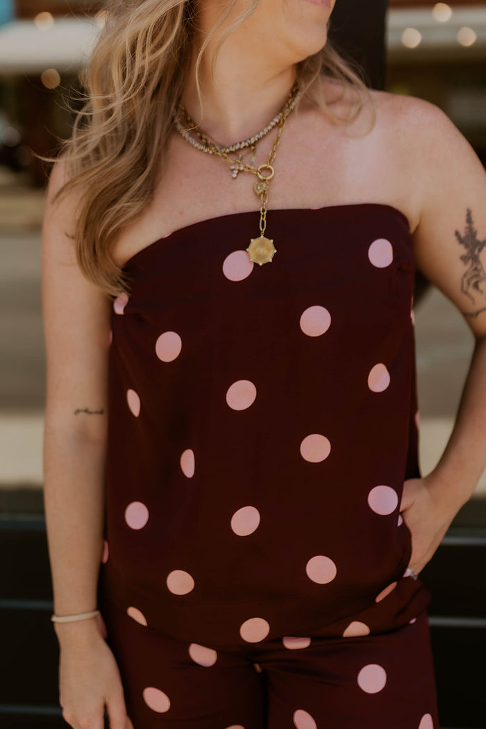 Spotlight Satin Strapless Top