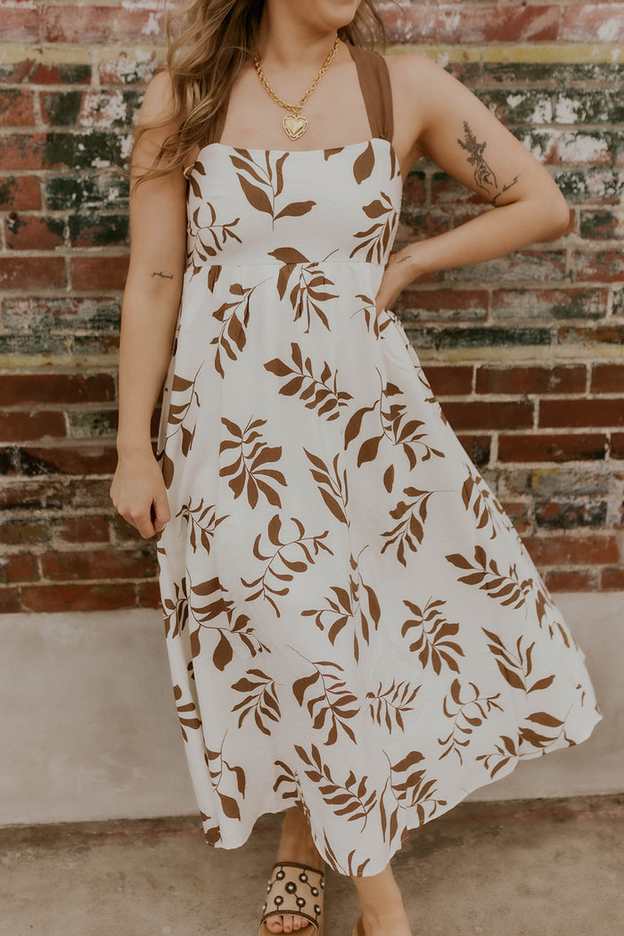 Spring Fling Floral Dress- Mocha