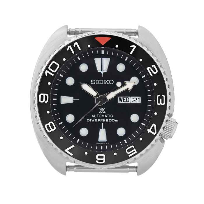 SRP Turtle Ceramic Bezel Insert: Dual Time style Black/Red