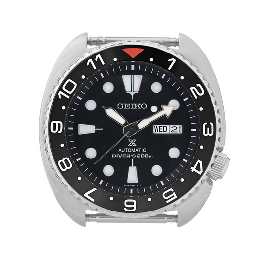 SRP Turtle Ceramic Bezel Insert: Dual Time style Black/Red
