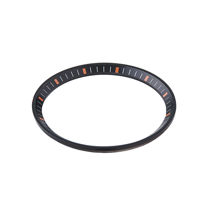 SRP Turtle Chapter Ring: Matte Black Finish with Orange Markers