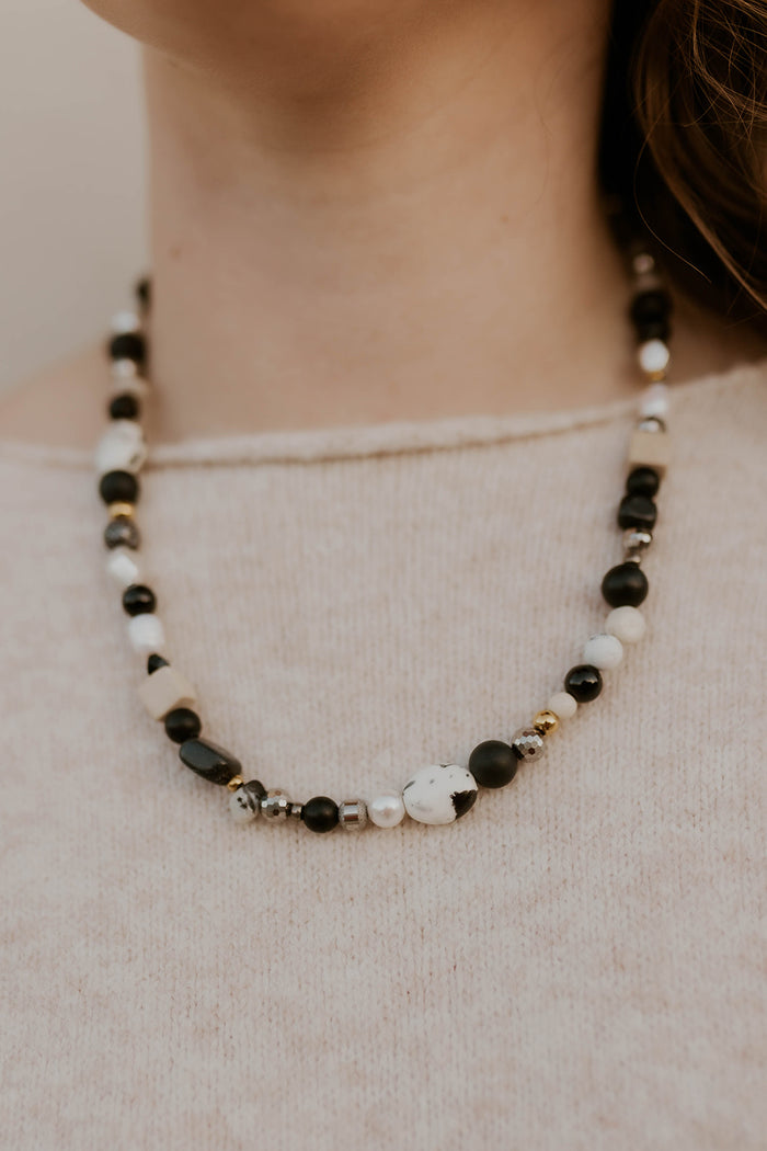 Stevie Neutral Beaded Necklace- Beljoy