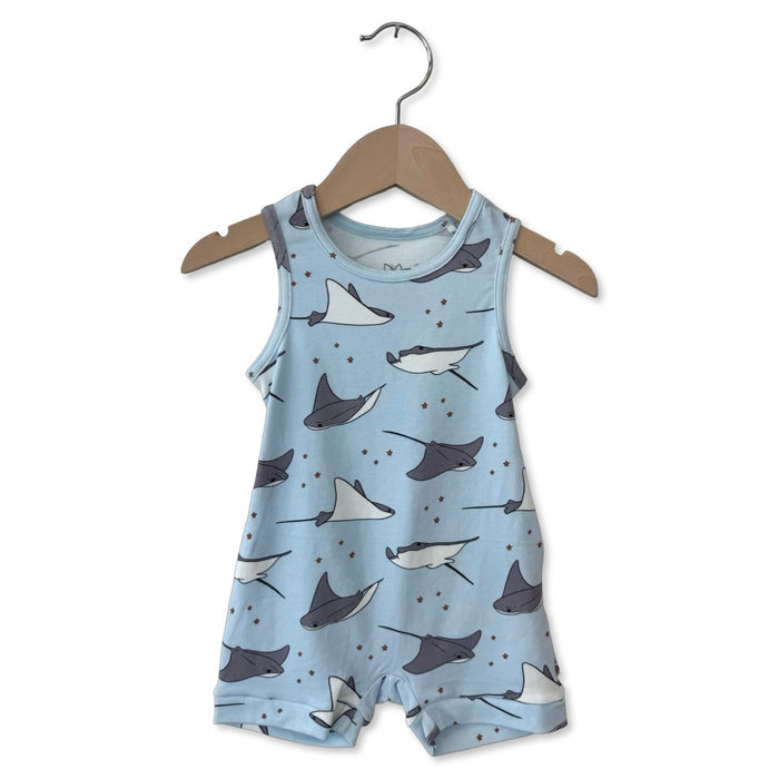 Stingray Stars Sleeveless Shorty Romper Luxe Edition | Cotton Bamboo Blend