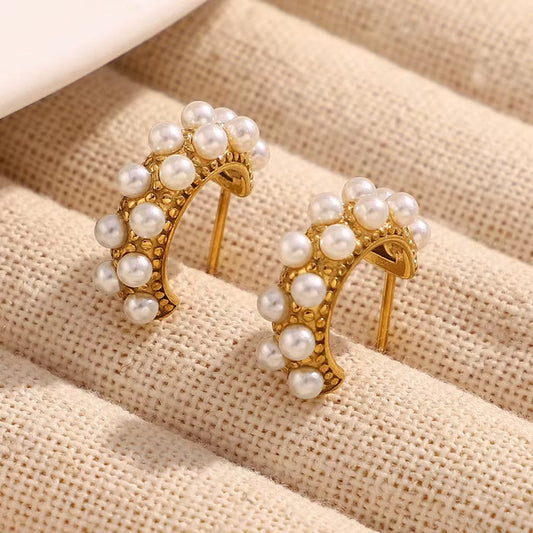 Studded In Pearl Earrings