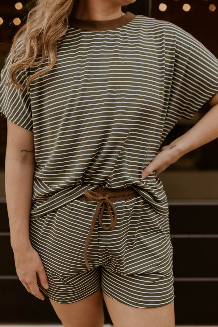 Sunbeam Striped Set- Olive