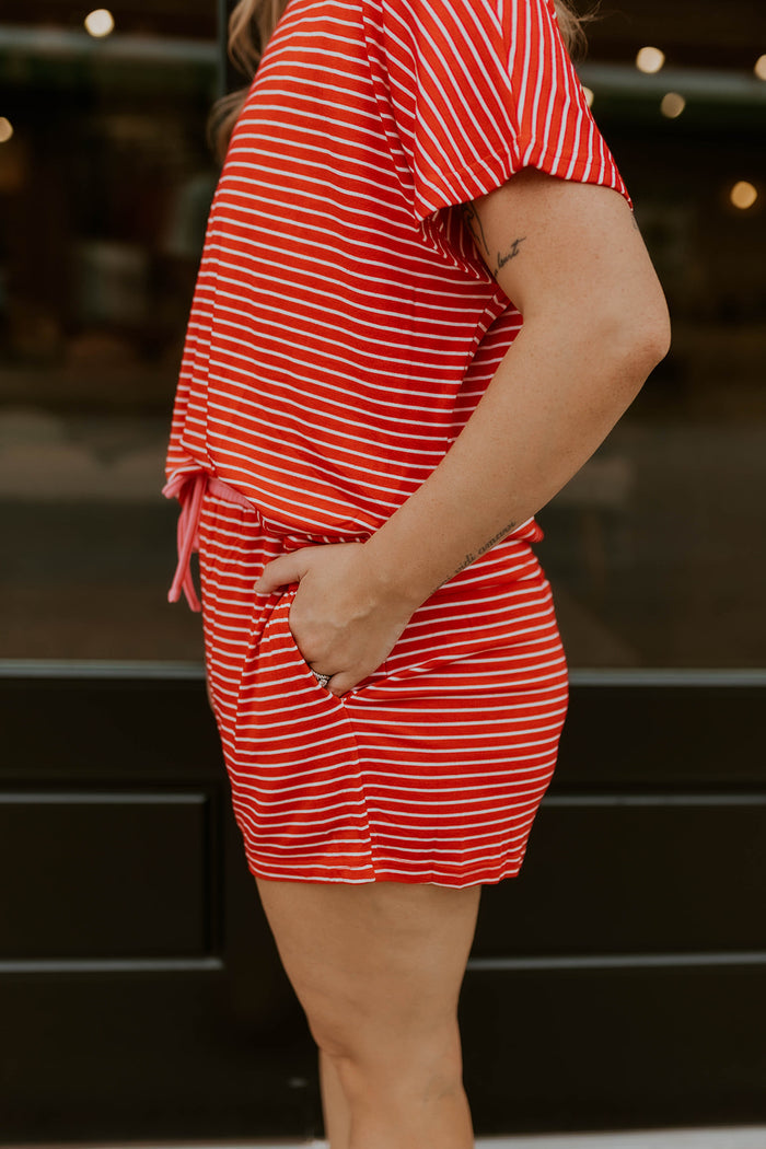 Sunbeam Striped Set- Red