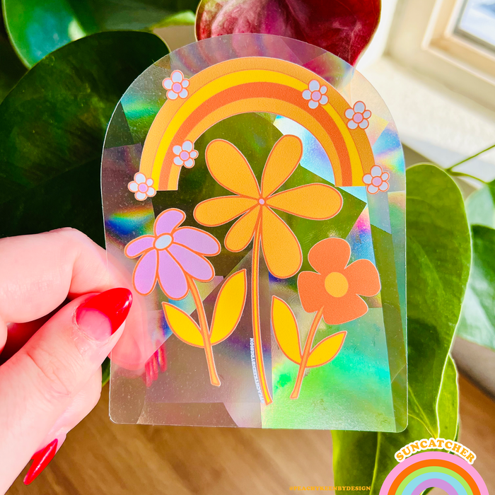 SUNCATCHER Rainbow Flowers 4.5"