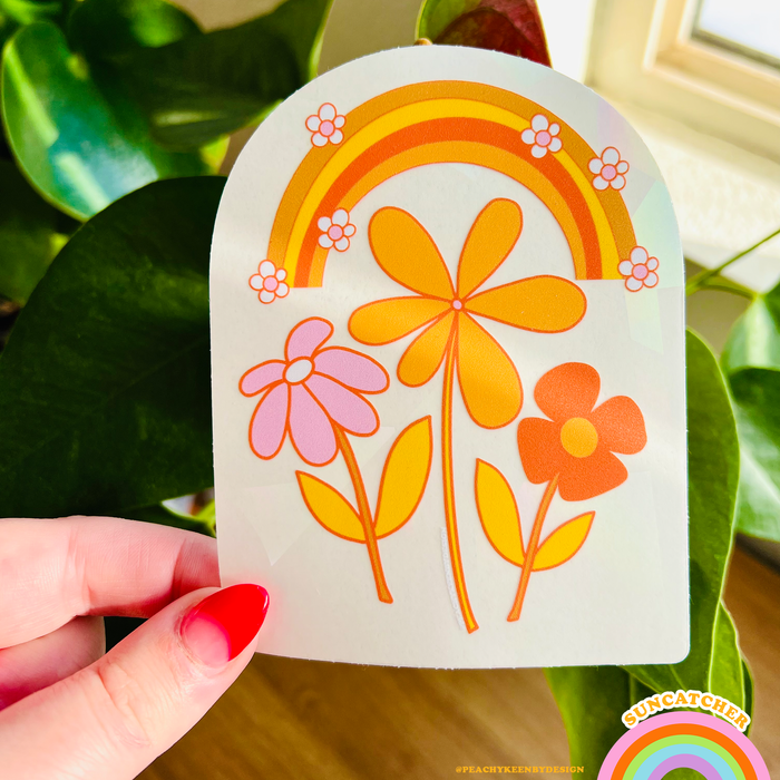 SUNCATCHER Rainbow Flowers 4.5"