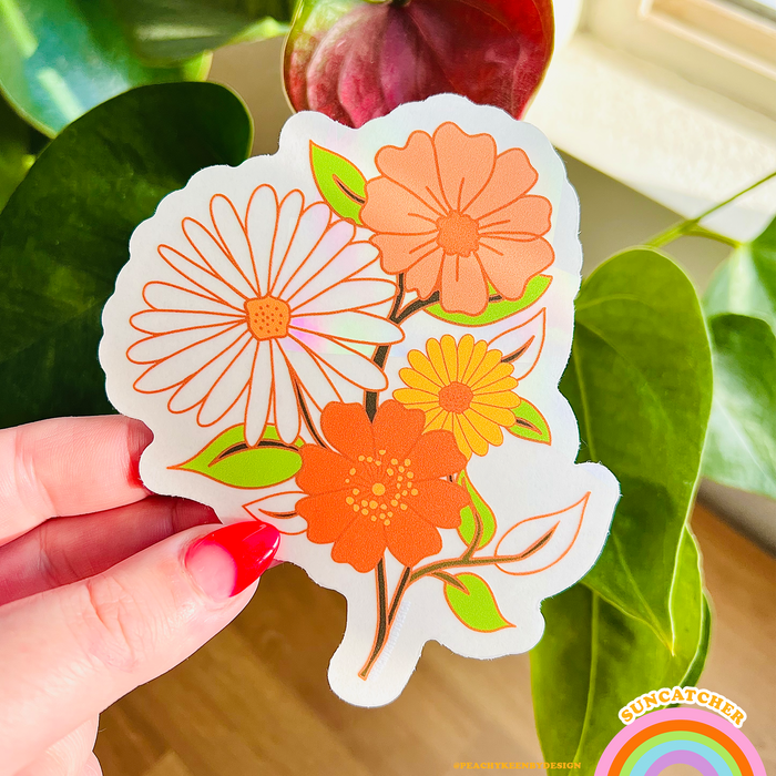 SUNCATCHER Retro Flower Power 4.5"