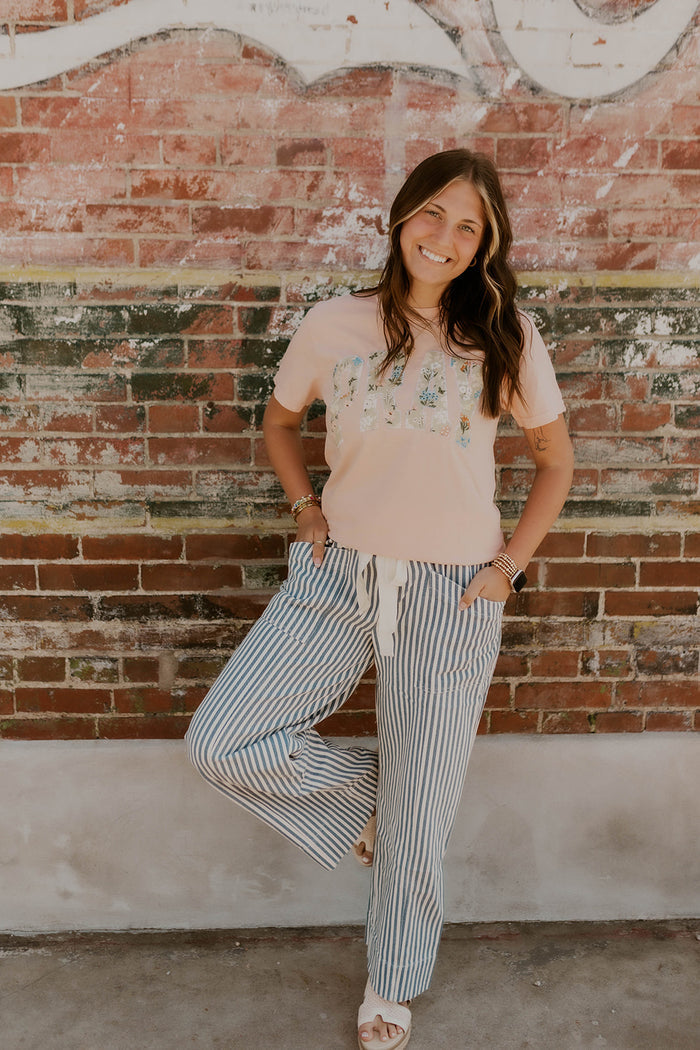 The Boardwalk Striped Pants- Navy