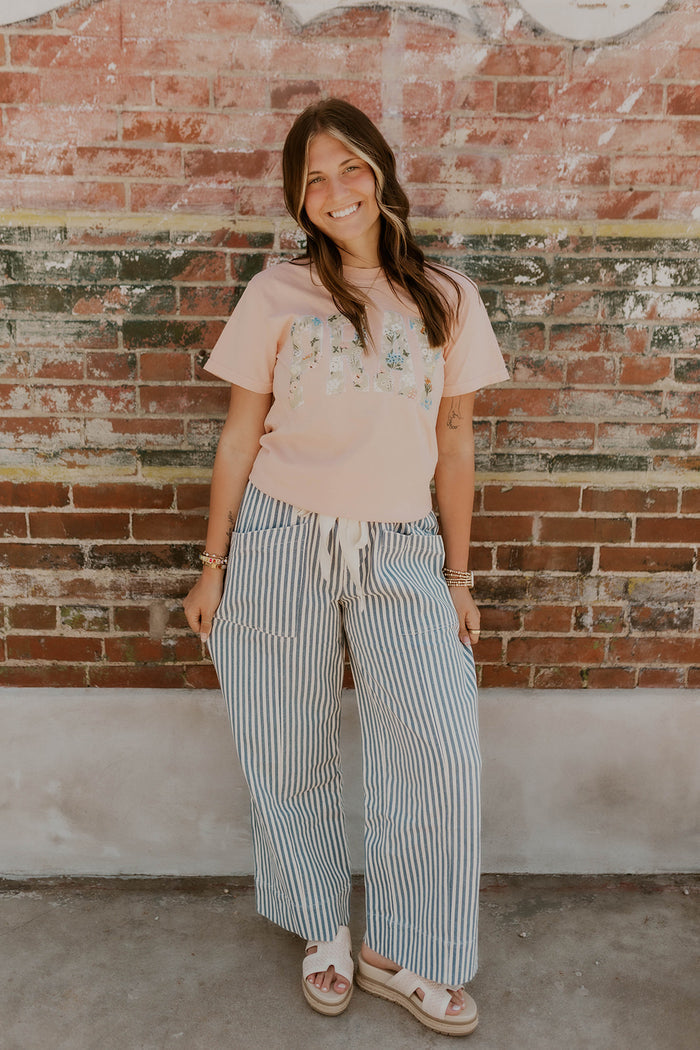 The Boardwalk Striped Pants- Navy