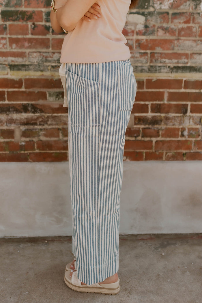 The Boardwalk Striped Pants- Navy