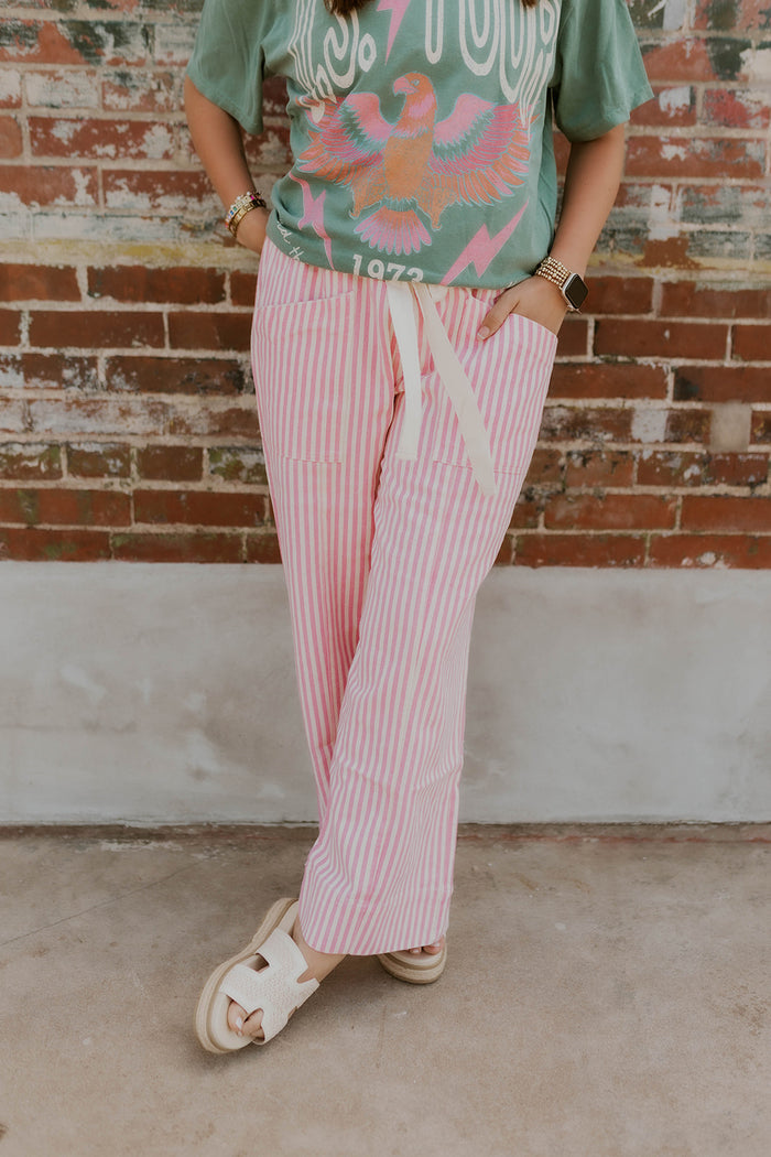 The Boardwalk Striped Pants- Pink