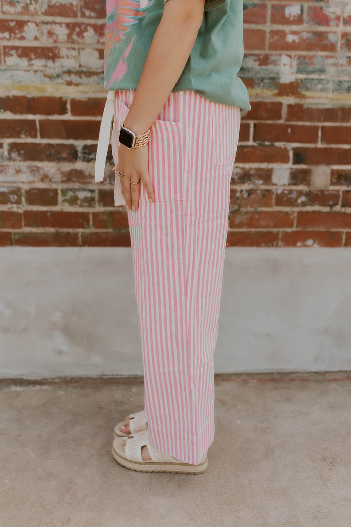 The Boardwalk Striped Pants- Pink