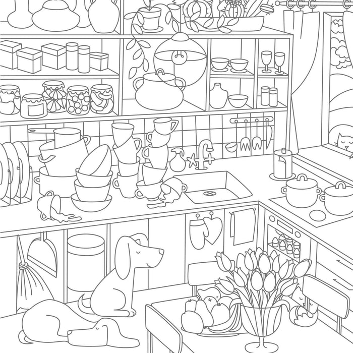 The Super-Cute Cozy Home Coloring Book