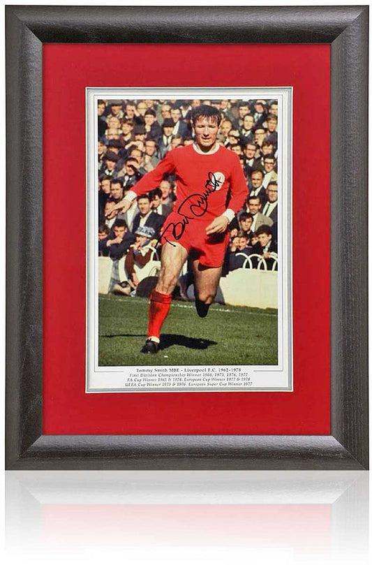 Tommy Smith Liverpool Legend Hand Signed Photograph 15x19" Framed
