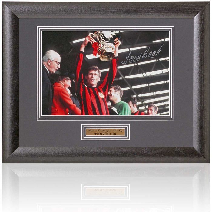 Tony Book Manchester City Legend Hand Signed Photograph 15x19" Framed