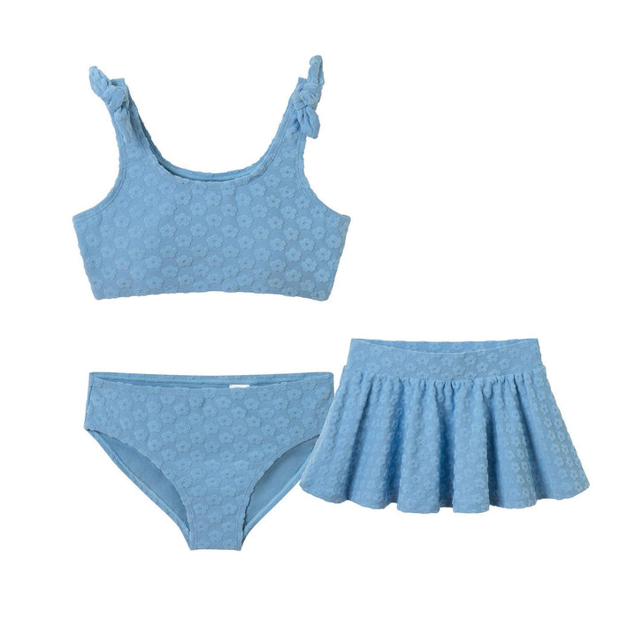 Tween Girls Terry Bikini Cover Up Set | Blue Floral