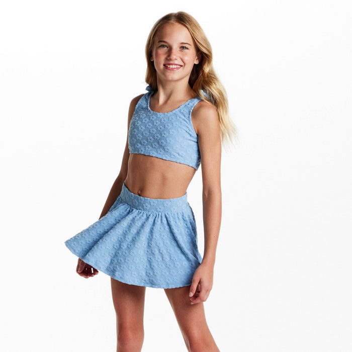 Tween Girls Terry Bikini Cover Up Set | Blue Floral