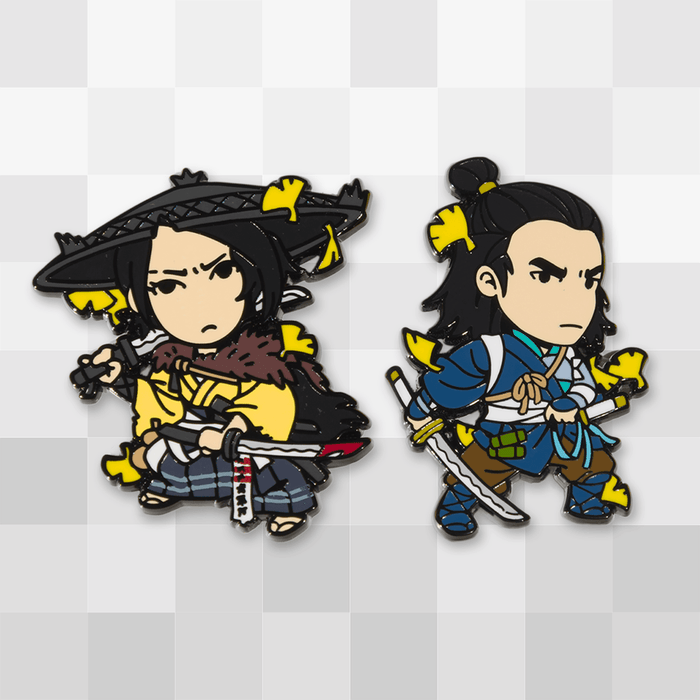 Twin Wolves Pin Set
