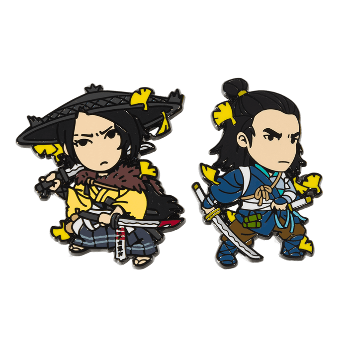 Twin Wolves Pin Set