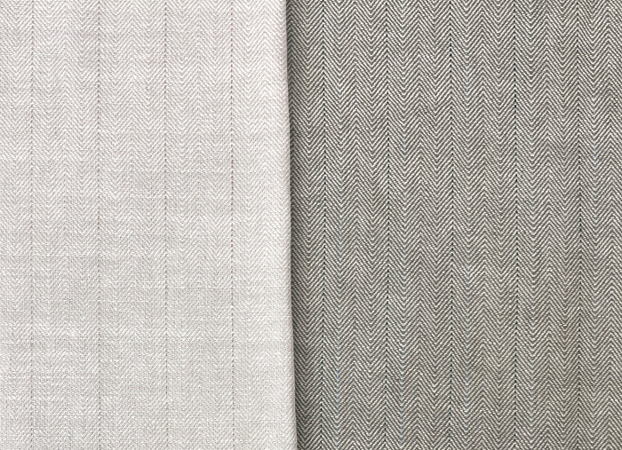 Two-Tone Herringbone Pinstripe | Linen Cotton Fabric 7303 7304