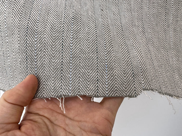 Two-Tone Herringbone Pinstripe | Linen Cotton Fabric 7303 7304
