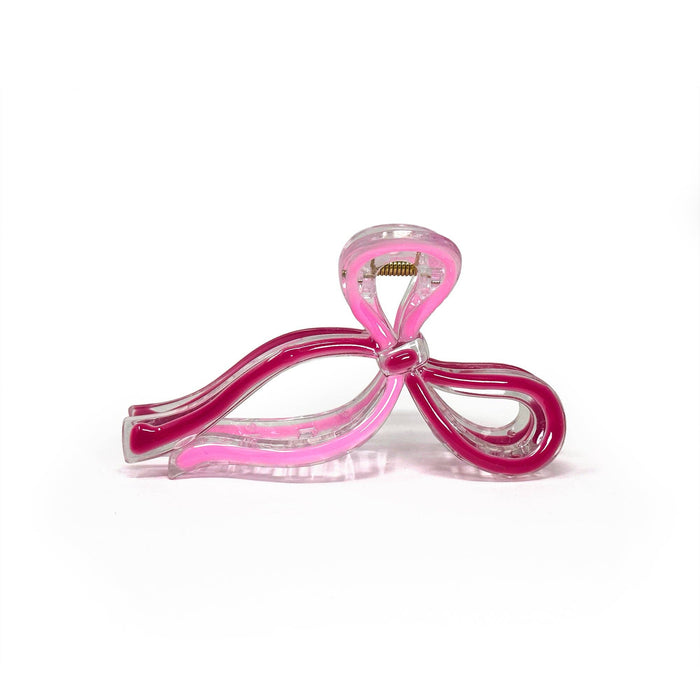 Two Tone Ribbon Bow Hair Claw Clip
