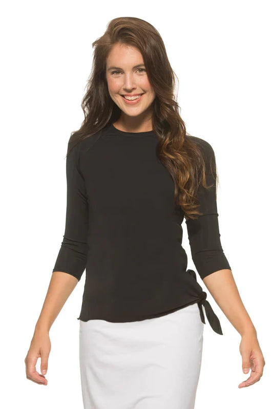 Undercover Waterwear Black Basic Swim Top with Side Twist