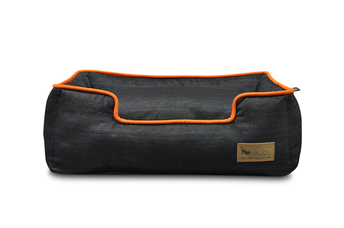 Urban Denim Lounge Bed by P.L.A.Y. with Mandarin Trim front view