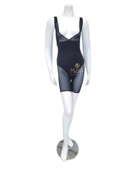 Va Bien 1630 Black All In One Shaper Bodysuit With Legs myselflingerie.com