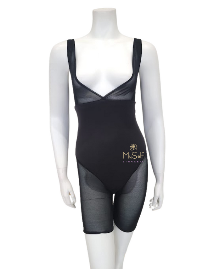 Va Bien 1630 Black All In One Shaper Bodysuit With Legs myselflingerie.com