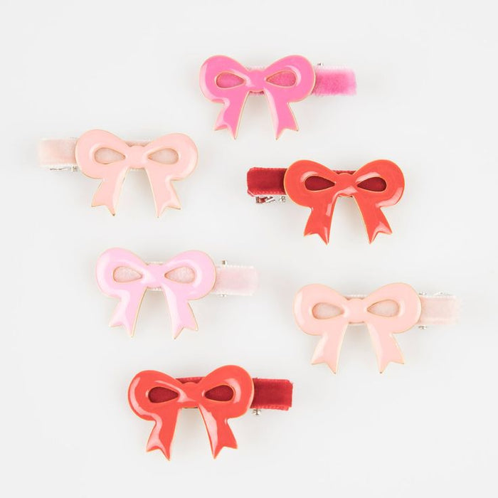 Valentine's Bow Hair Clips