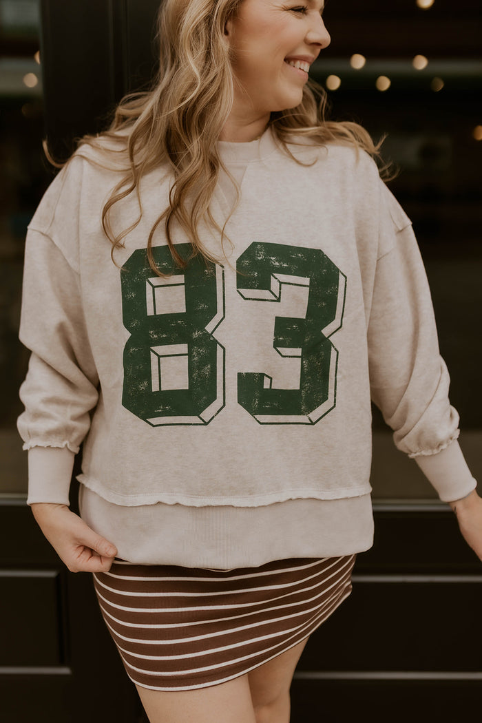 Victory Lane Sweatshirt- Oatmeal