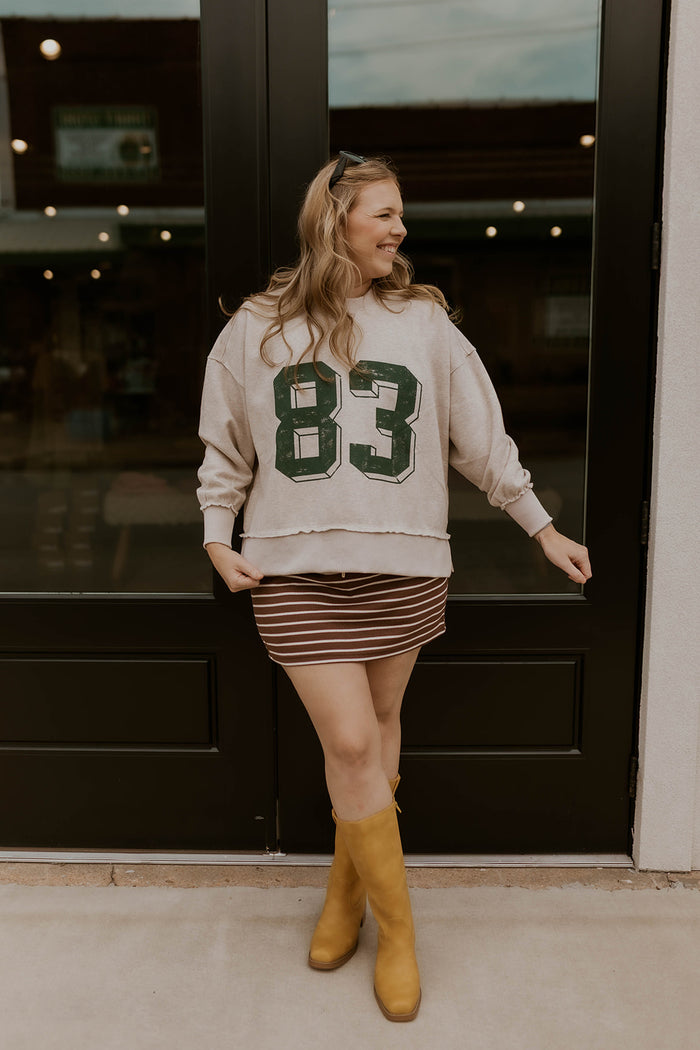Victory Lane Sweatshirt- Oatmeal