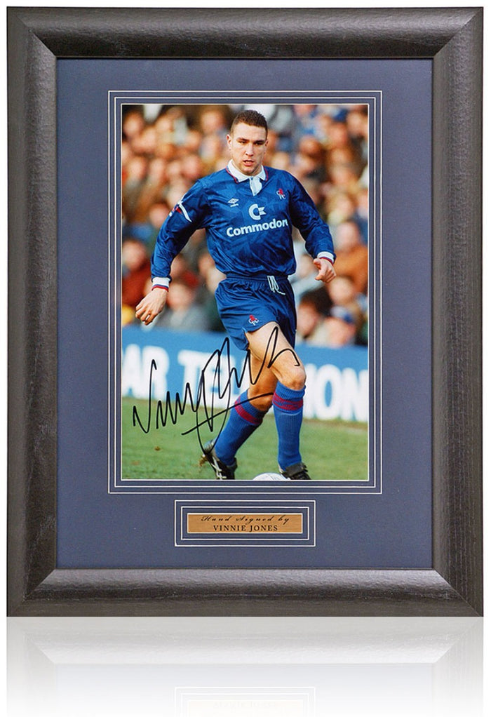 Vinnie Jones Chelsea Legend Hand Signed Photograph 15x19in Framed