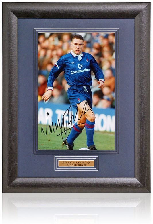 Vinnie Jones Chelsea Legend Hand Signed Photograph 15x19in Framed