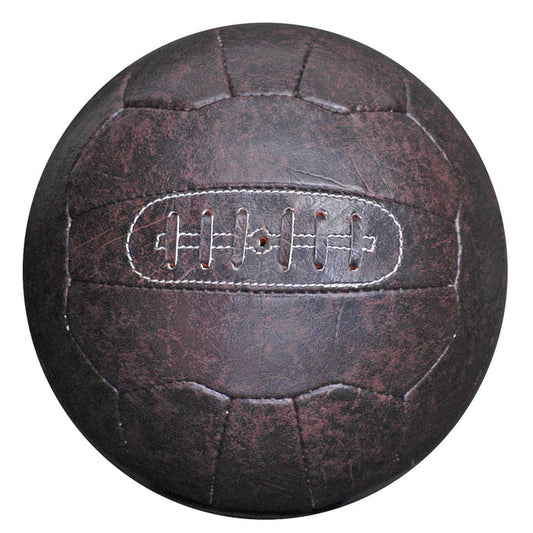 Vintage Retro Football 18 Panel Size 5 Brown Leather-Look PU Ball New Unbranded