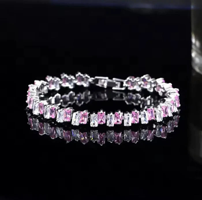 Soft Pink CZ Bridal or Event Bracelet | ADORA by Simona
