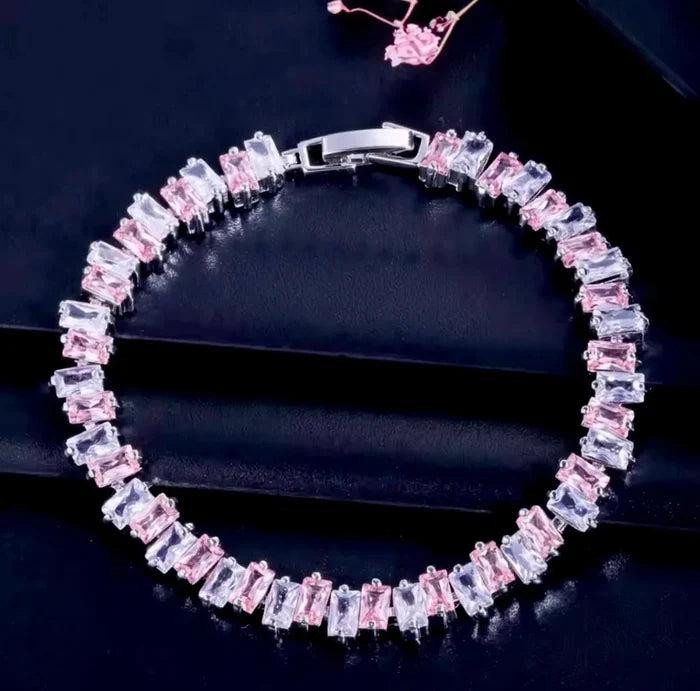 Soft Pink CZ Bridal or Event Bracelet | ADORA by Simona