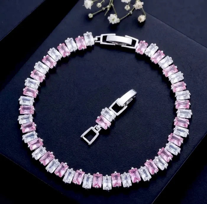 Soft Pink CZ Bridal or Event Bracelet | ADORA by Simona