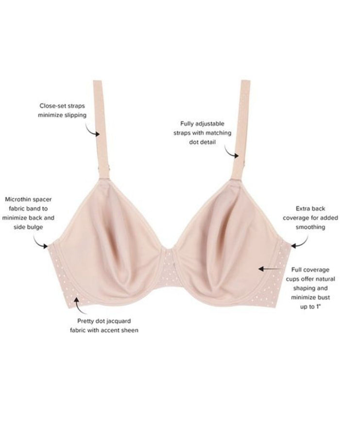 Wacoal Rose Dust Back Appeal Minimizer Underwire Bra