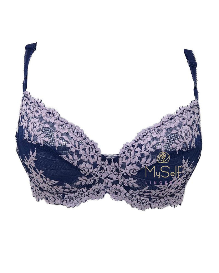 Wacoal 65191 Embrace Lace Twilight Blue/Lavender Fog Underwire Bra MYSELFLINGERIE.COM